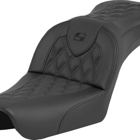 SADDLEMEN RoadSofa* Seat - Lattice Stitch - without Driver Backrest - FXDWG '04-'05 804-05-182 - Team Dream Rides