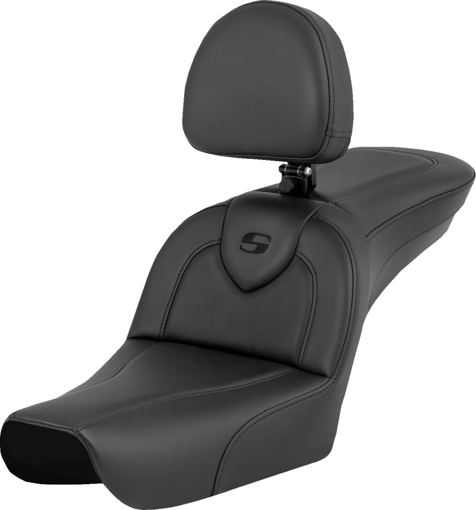SADDLEMEN RoadSofa* - Black - with Driver Backrest - FXDWG '04-'05 804-05-187BR - Team Dream Rides