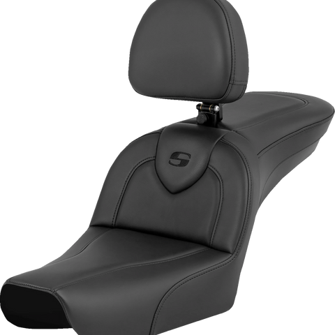 SADDLEMEN RoadSofa* - Black - with Driver Backrest - FXDWG '04-'05 804-05-187BR - Team Dream Rides
