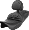 SADDLEMEN Roadsofa* Seat - with Backrest - Tuck-n-Roll - FL '08-'23 808-07B-202B0 - Team Dream Rides