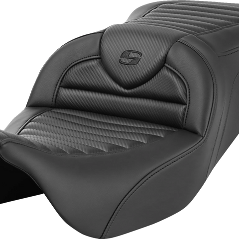 SADDLEMEN Roadsofa* Seat - without Backrest - Tuck-n-Roll - Carbon Fiber - FL '08-'23 808-07B-20400 - Team Dream Rides