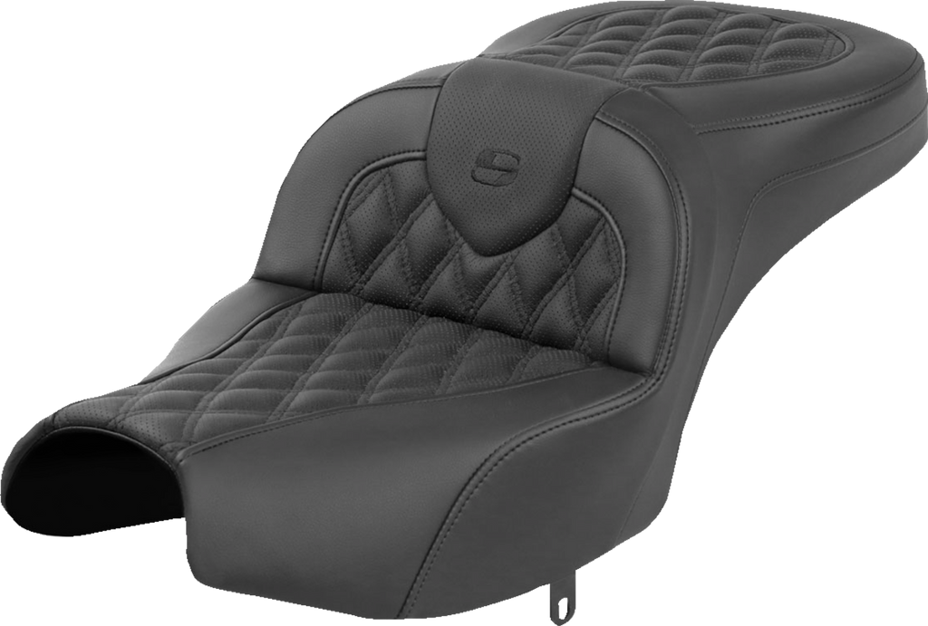 SADDLEMEN Roadsofa™ Seat I22-02-182 for Indian Pursuit 2022-2024 – Black Lattice Stitch