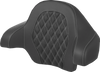 SADDLEMEN Tour-Pak® Backrest Pad with Lattice Stitch – Silver Stitch for FL '14-'24, Part 814-07-15005