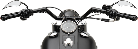 TRASK 1-1/4 inch V-Line Handlebar - Standard in Black, Model TM-2019BK