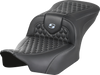 SADDLEMEN Roadsofa™ Seat for FLTR/FLHX 2023-2024 – Honeycomb Stitch, Saddlehyde Cover, and SaddleGel™ for Maximum Comfort