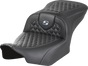 SADDLEMEN Roadsofa™ Seat for FLTR/FLHX 2023-2024 – Honeycomb Stitch, Saddlehyde Cover, and SaddleGel™ for Maximum Comfort