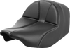 SADDLEMEN Dominator Solo Seat with SaddleGel™ - Carbon Fiber with Silver Stitch for FLT/FLH 2023-2024, Part #823-07-0042