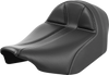 SADDLEMEN Dominator Solo Seat - Carbon Fiber w/ Silver Stitch - Extended Reach - FLT/FLH '23-'24 823-07E-0042 - Team Dream Rides