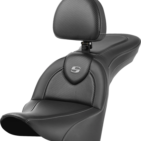 SADDLEMEN Roadsofa* Seat - With Backrest - Carbon Fiber - FL 818-33-185BR