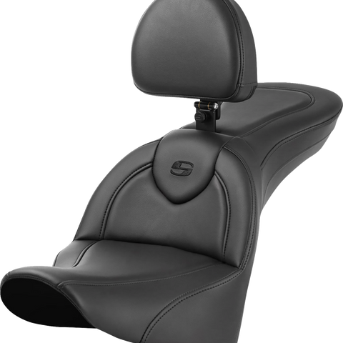 SADDLEMEN Roadsofa* Seat - with Backrest - Plain 818-33-187BR - Team Dream Rides