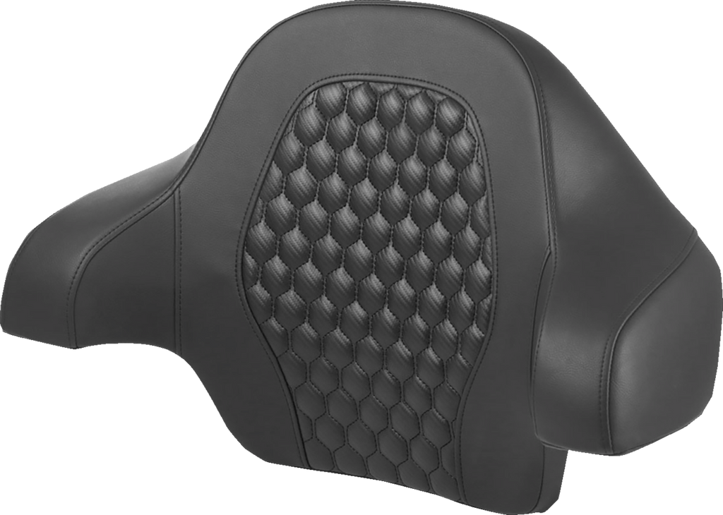 SADDLEMEN Tour Pack Backrest Pad for Harley-Davidson FL 2014-2024 with Honeycomb Design and Black Stitching