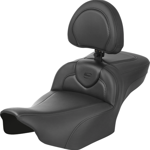 SADDLEMEN Roadsofa* Extended Reach Seat - with Backrest - Carbon Fiber - FLTR/FLHX '23-'24 823-07-186B0 - Team Dream Rides