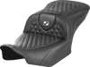 SADDLEMEN Roadsofa™ Seat for FLTR/FLHX 2023-2024 – Honeycomb Stitch and Saddlehyde Cover