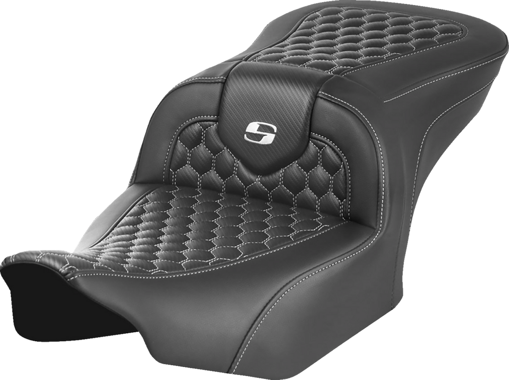 SADDLEMEN Roadsofa™ Seat for FLTR/FLHX 2023-2024 – Honeycomb Stitch and Saddlehyde Cover