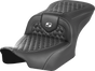 SADDLEMEN Roadsofa™ Seat for FLTR/FLHX 2023-2024 – Honeycomb Stitch and Saddlehyde Cover