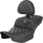 SADDLEMEN Roadsofa* Extended Reach Seat - without Backrest - Lattice Stitch - Gray Stitch - FLTR/FLHX '23-'24 823-07-207B2 - Team Dream Rides