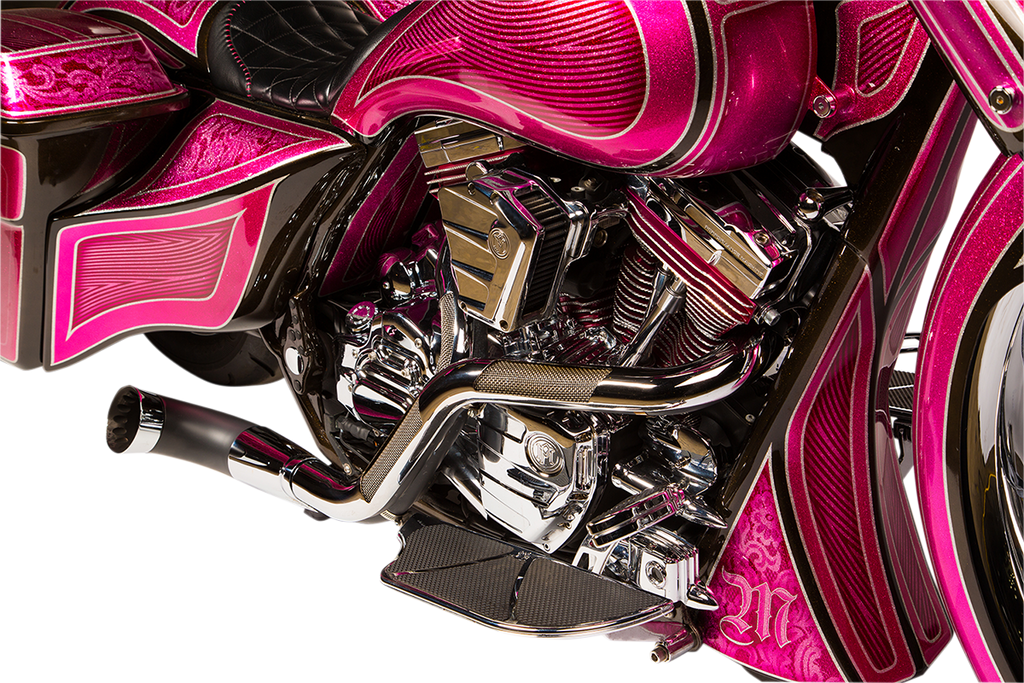 TRASK TM-5700CH 2-into-1 Nasty Bastard Exhaust System for Harley-Davidson FL (97-16) with Chrome Finish