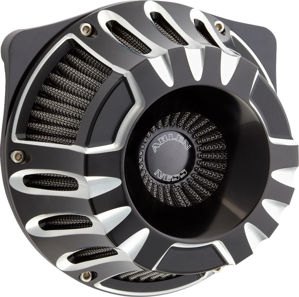 Arlen Ness Inverted Series Deep Cut Black Air Cleaner Kit - Part 600-227