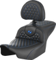 SADDLEMEN Roadsofa* Seat - with Backrest - Honeycomb - Blue Stitch - FLTR/FLHX '23-'24 823-07-189B1 - Team Dream Rides