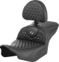 SADDLEMEN Roadsofa* Seat - with Backrest - Honeycomb - Gray Stitch - FLTR/FLHX '23-'24 823-07-189B2 - Team Dream Rides