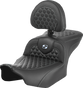 SADDLEMEN Roadsofa* Seat - with Backrest - Honeycomb - Silver Stitch - FLTR/FLHX '23-'24 823-07-189B5 - Team Dream Rides