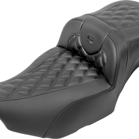 SADDLEMEN Roadsofa* Extended Reach Seat - without Backrest - Carbon Fiber - Lattice Stitch - FLTR/FLHX '23-'24 823-07-20700 - Team Dream Rides