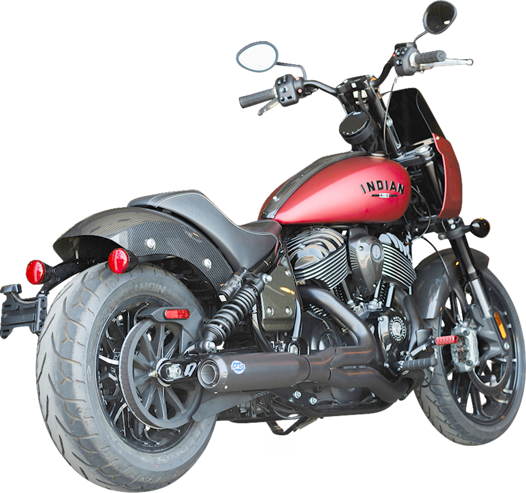 S&S Cycle 2-into-1 Qualifier Exhaust System for Indian Chief - Guardian Black (Part #550-1116)