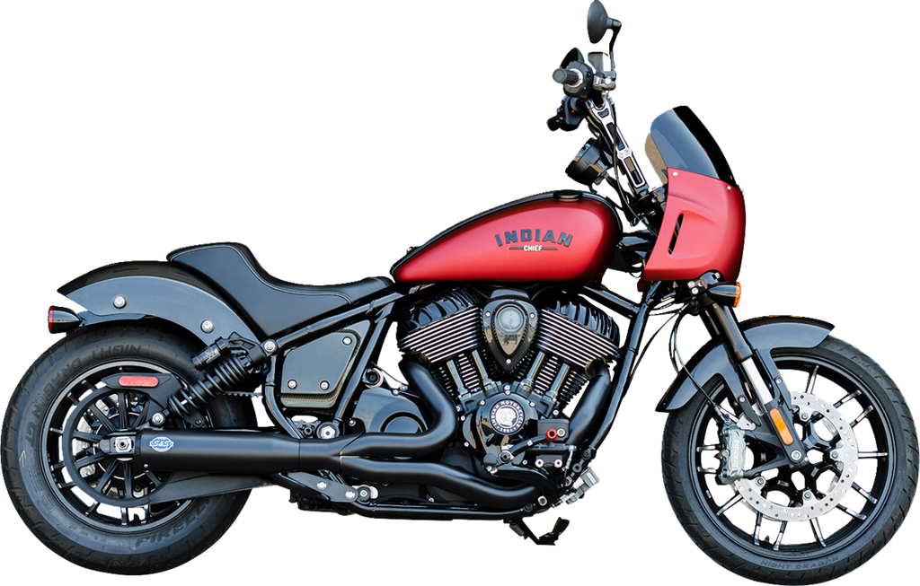 S&S Cycle 2-into-1 Qualifier Exhaust System for Indian Chief - Guardian Black (Part #550-1116)