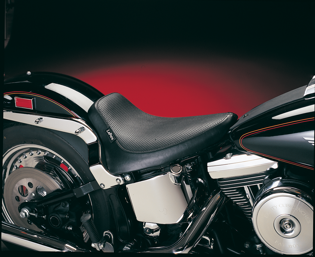 LE PERA Silhouette Solo Seat - Basketweave - Black - Softail '84-'99 (Part # LN-870) - Team Dream Rides