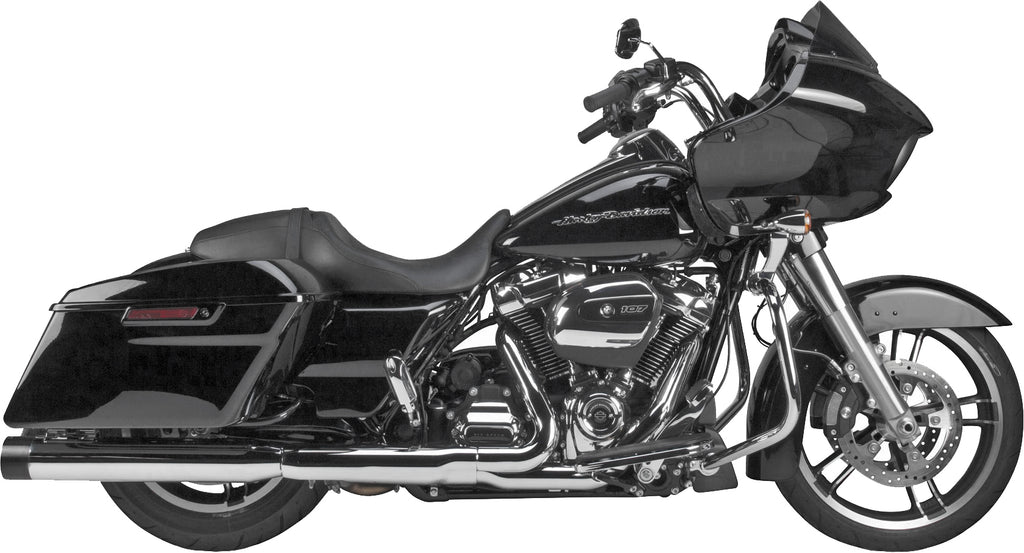 TBR Comp S Slip On M8 Flh/Flt Chrome with Black Endcap for Harley Davidson 2017 Models