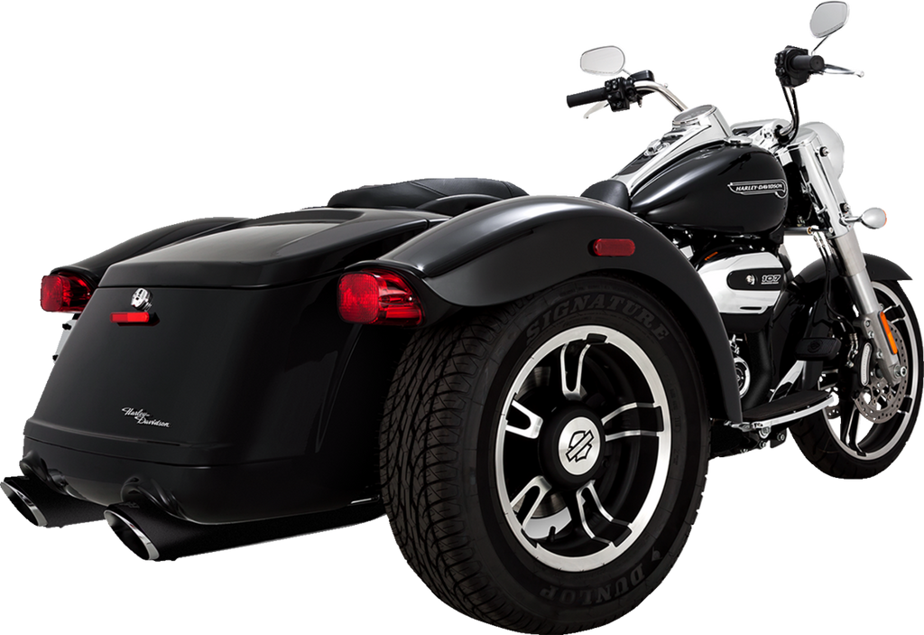 VANCE & HINES Twin Slash Slip-On Mufflers - Black 46796