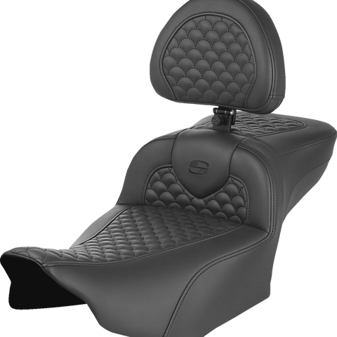 SADDLEMEN Roadsofa* Seat - Scallop Stitch - w/ Backrest - Extended Reach - FLTR/FLHX '23-'24 823-07-209B0 - Team Dream Rides