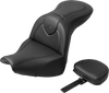SADDLEMEN RoadSofa* Seat - with Backrest - Black Stitch - FXBR/S '18-'20 818-31-187BR - Team Dream Rides