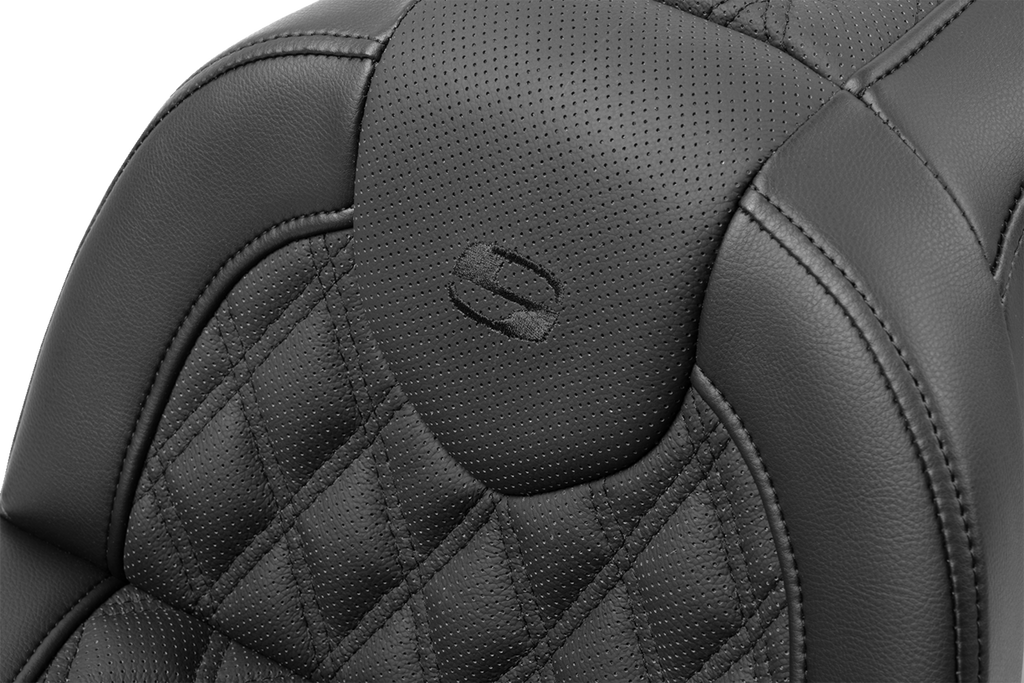 SADDLEMEN Roadsofa* Seat - with Backrest - Lattice Stitch - FXBR/S '18-'20 818-31-182BR - Team Dream Rides