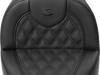 SADDLEMEN Roadsofa* Seat - with Backrest - Lattice Stitch - FXBR/S '18-'20 818-31-182BR - Team Dream Rides