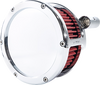 FEULING PARTS BA Air Cleaner Kit - Chrome with Red Filter for Harley-Davidson '08-'17 Dyna, Softail, Touring Models (Part #5457)