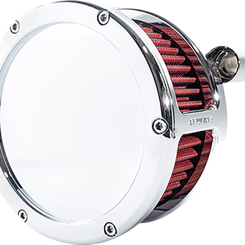 FEULING PARTS BA Air Cleaner Kit - Chrome with Red Filter for Harley-Davidson '08-'17 Dyna, Softail, Touring Models (Part #5457)