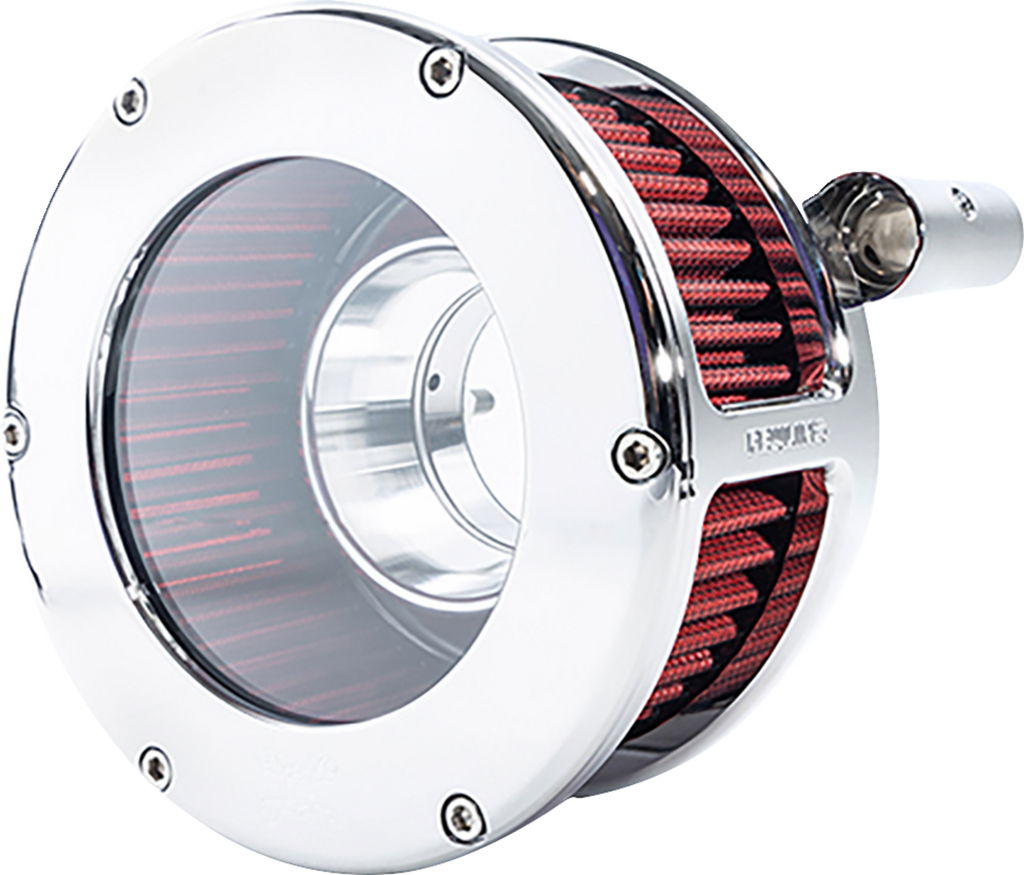 FEULING PARTS BA Air Cleaner Kit - Chrome/Clear with Red Filter for 2008-2017 Harley-Davidson Dyna, Softail, and Touring Models (Part #5458)