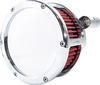 FEULING PARTS BA Air Cleaner Kit – Chrome with Red Filter for Twin Cam Engines (Part #5447)