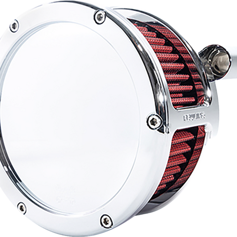 FEULING PARTS BA Air Cleaner Kit – Chrome with Red Filter for Twin Cam Engines (Part #5447)