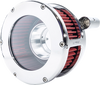 FEULING PARTS BA Air Cleaner Kit - Chrome/Clear with Red Filter for Twin Cam 5448