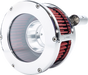 FEULING PARTS BA Air Cleaner Kit - Chrome/Clear with Red Filter for Twin Cam 5448