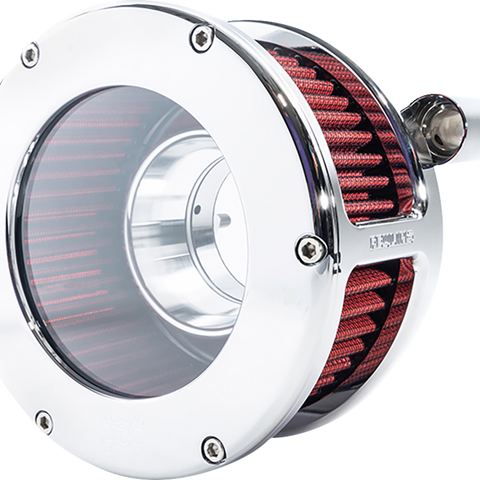 FEULING PARTS BA Air Cleaner Kit - Chrome/Clear with Red Filter for Twin Cam 5448