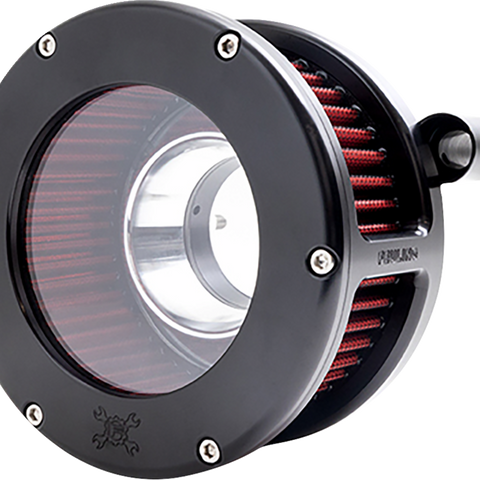 FEULING PARTS BA Air Cleaner Kit for '93-'99 Evolution Big Twin - Black/Clear with Red Filter - Part 5464