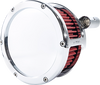 FEULING PARTS BA Air Cleaner Kit for 1993-1999 Evolution Big Twin - Chrome with Red Filter, Part Number 5467