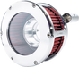 FEULING PARTS BA Air Cleaner Kit for '93-'99 Evolution Big Twin - Chrome with Red Filter, Part #5468