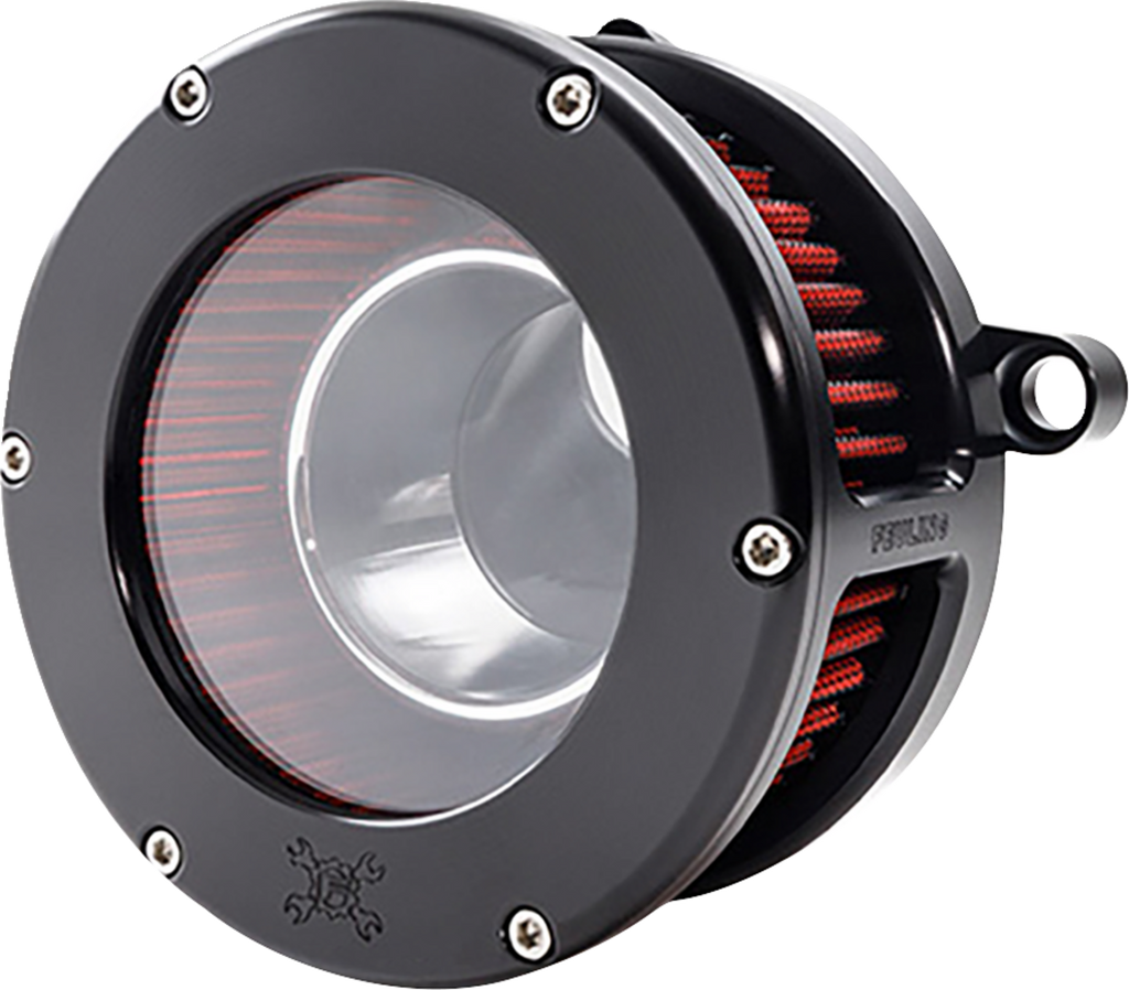 FEULING PARTS BA Air Cleaner Kit M8 5474 – High-Flow Black and Clear with Red Filter