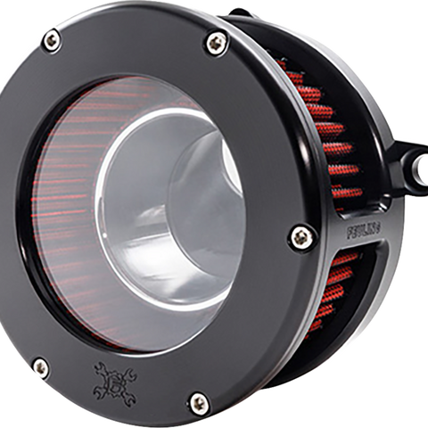 FEULING PARTS BA Air Cleaner Kit M8 5474 – High-Flow Black and Clear with Red Filter