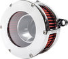 FEULING PARTS BA Air Cleaner Kit – Chrome and Clear with Red Filter for M8 Engines (Part #5478)