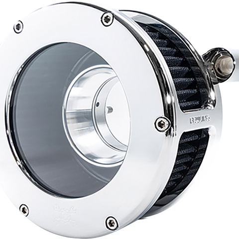 FEULING PARTS BA Air Cleaner Kit - Chrome/Clear with Black Filter for '08-'17 Harley Davidson Dyna, Softail, and Touring Models (Part #5558)